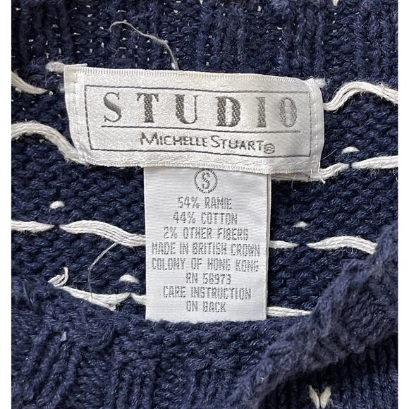 Vintage Pullover Ugly Christmas Sweater STUDIO Cotton Blend Small - Picture 4 of 6